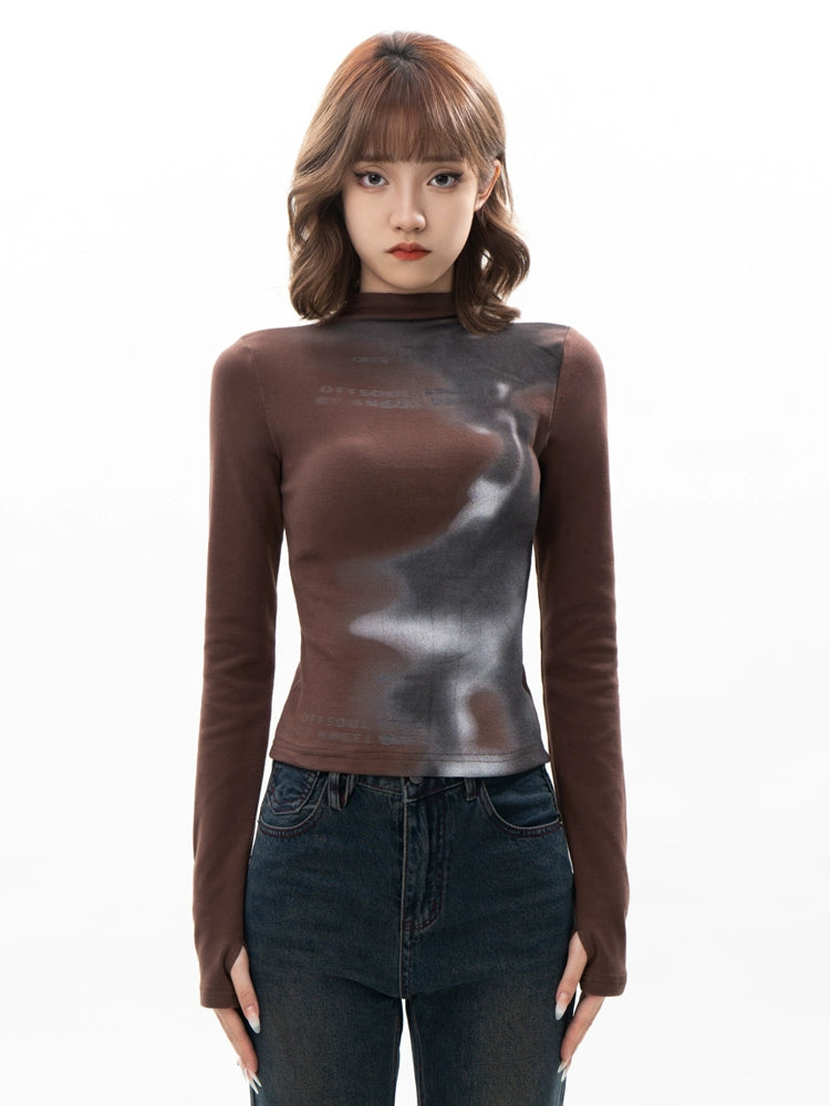 Full-Print Slim Fit Long-Sleeve Top NA1958