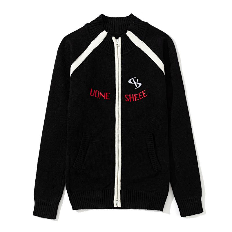 High- neck Raglan-sleeve Chic Zipper Cardigan WNW1487