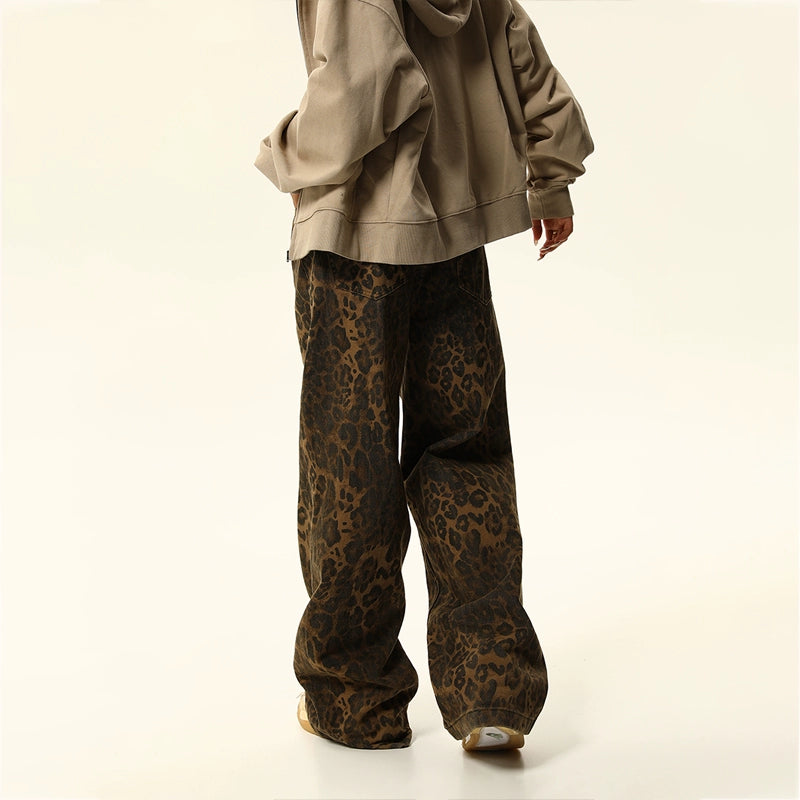 Leopard Print Denim Jeans NA1709