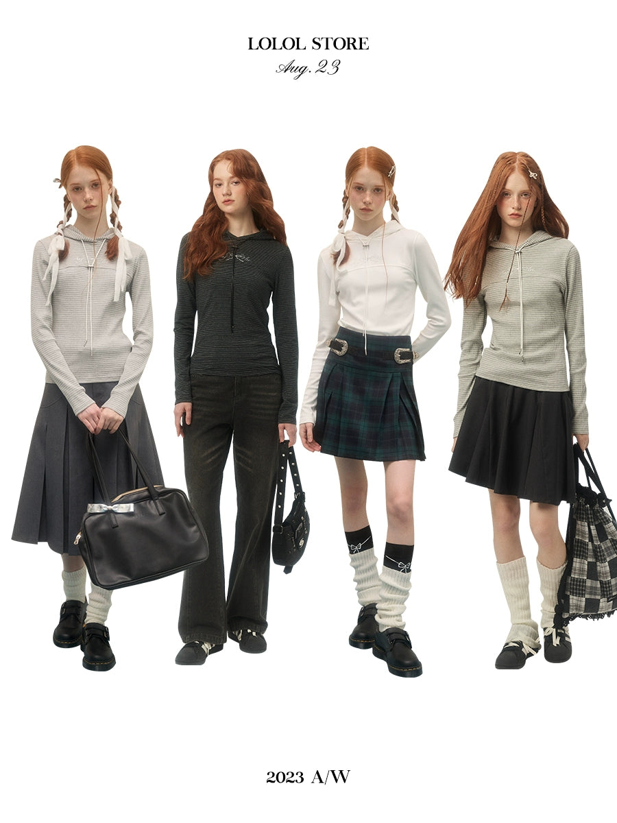 Long-sleeved Slim-fit Hooded Top NA1663