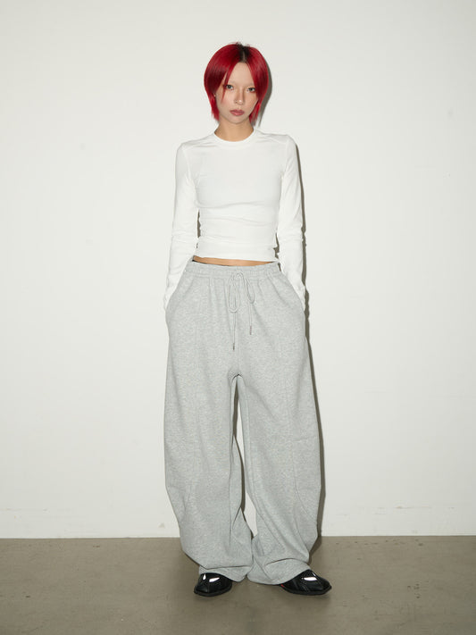 Drawstring Wide Leg Sweat Pants NA9097