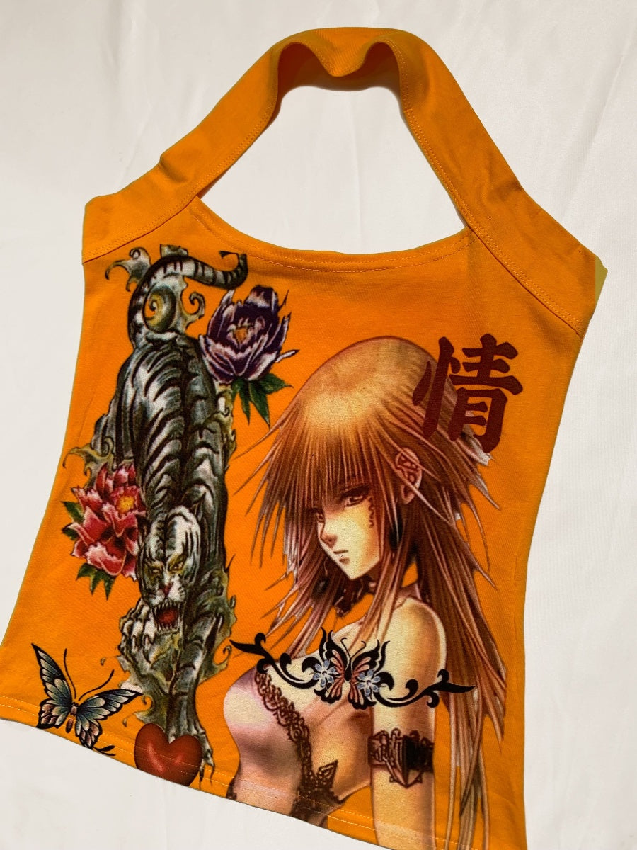 Graffiti Design Hanging Neck Tank Top NA7586