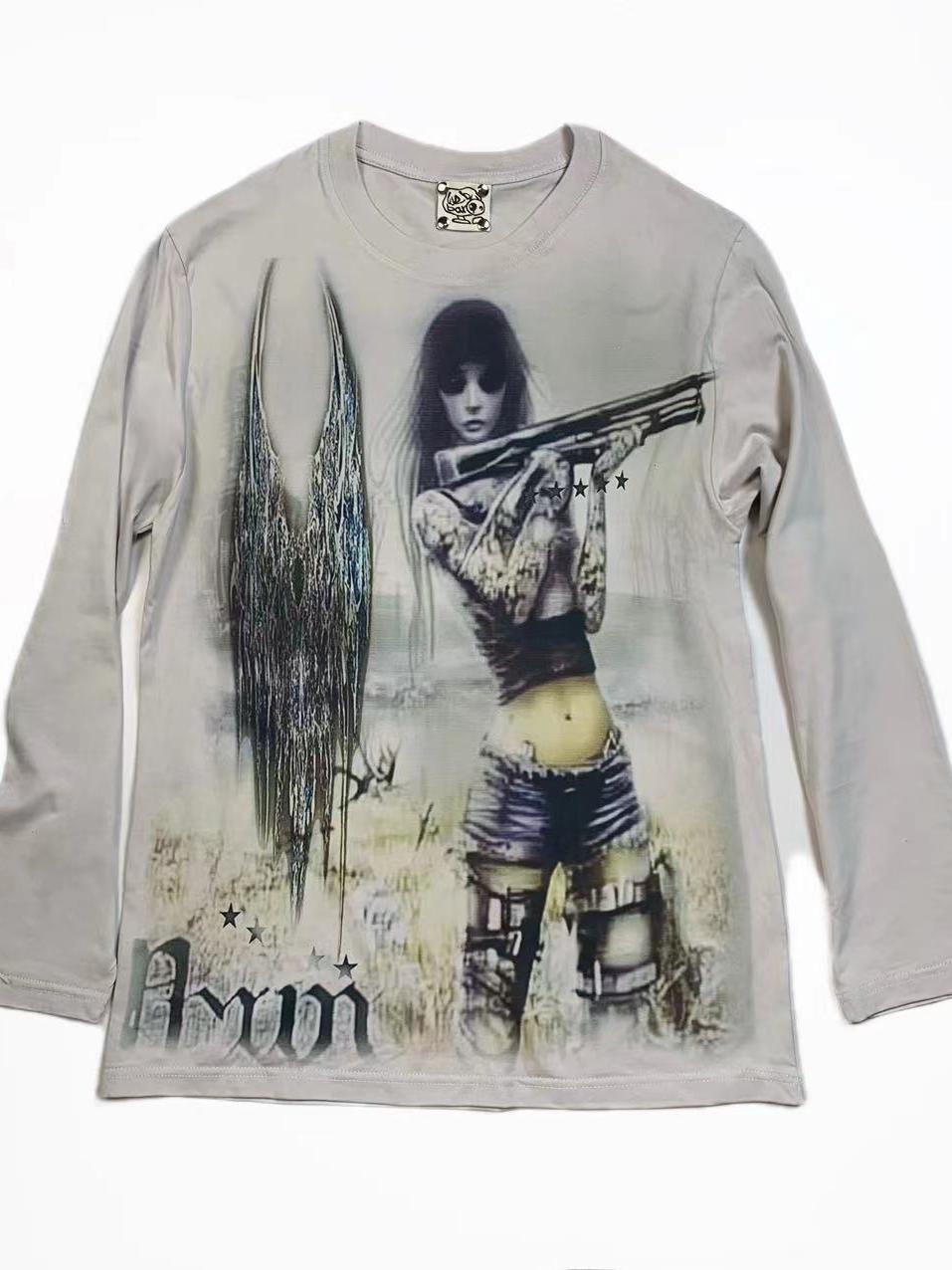 Japanese Anime Print Long Sleeve T-Shirt NA7612