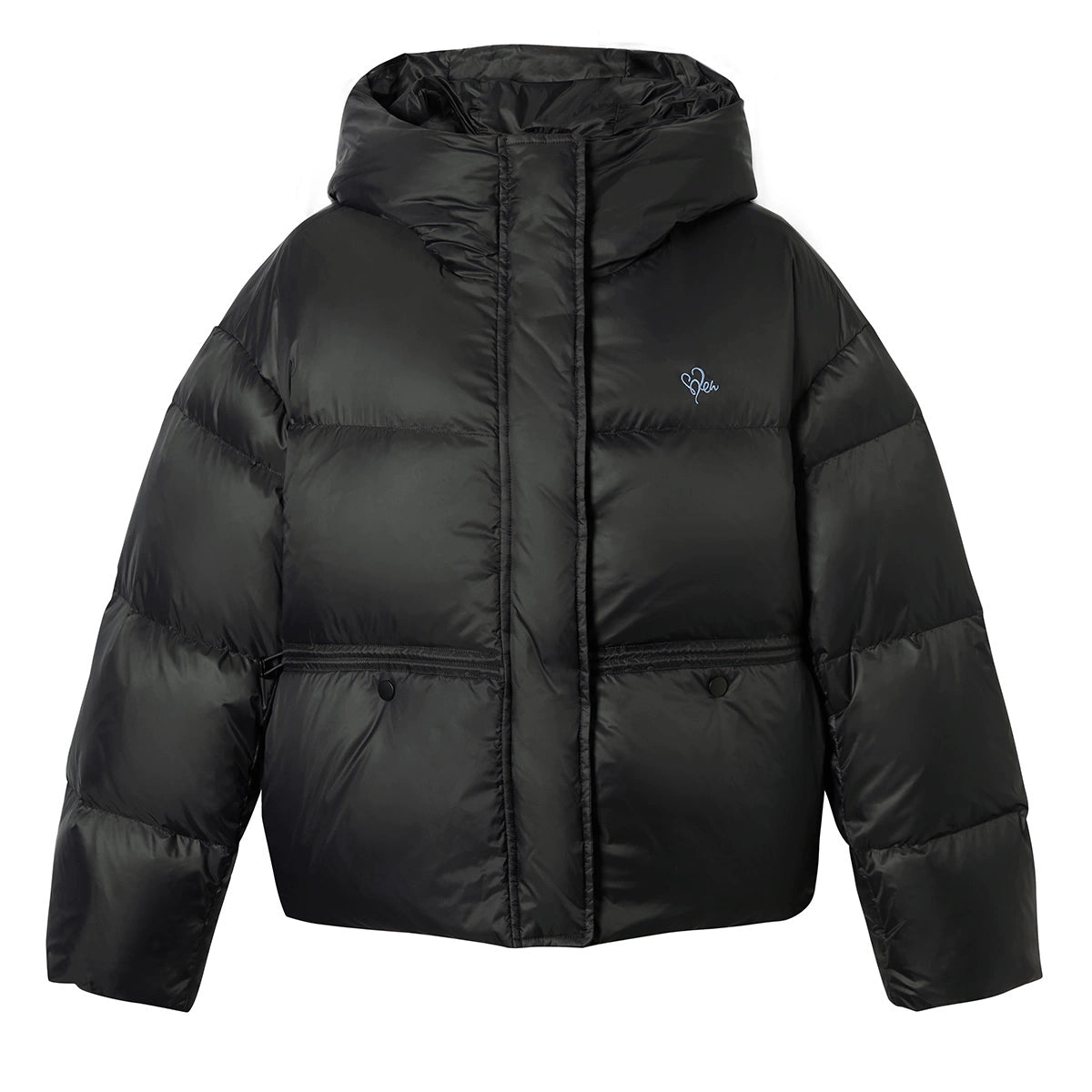 Embroidery Hooded Stand Neck White Duck Down Jacket NA6928