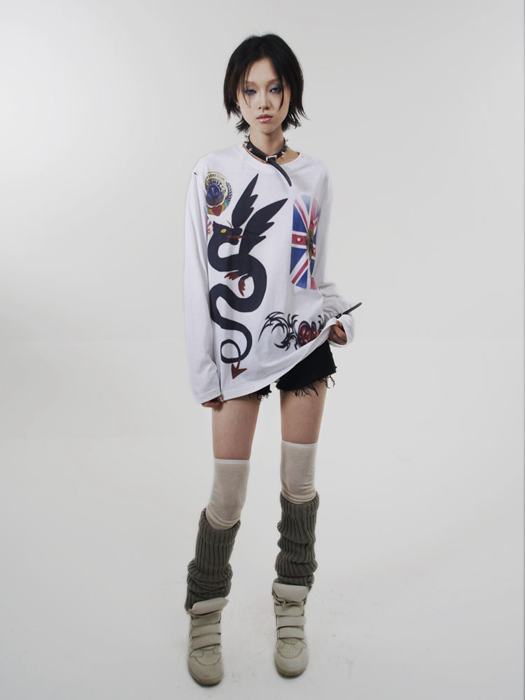 British Studs Rock Punk Long Sleeve T-Shirt NA7676