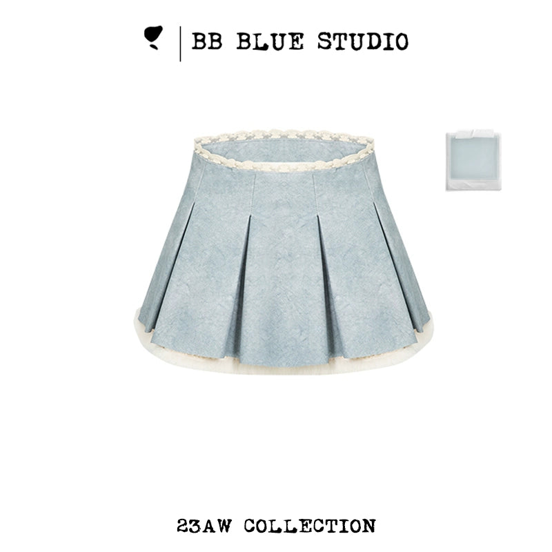 Shearling PU Leather Jacket & Short Skirt Setup NA7430