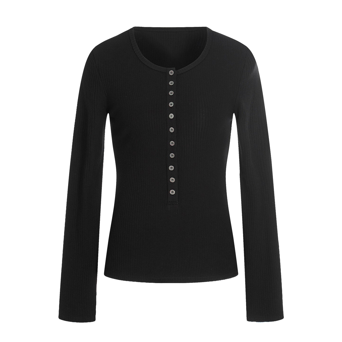 Fitted Knit Long Sleeve T-Shirt NA9173