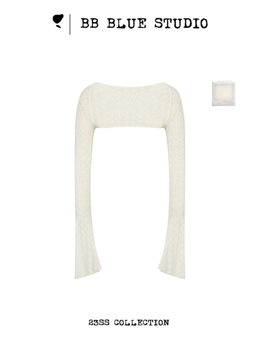 Irregular Hem Lace Camisole Dress & Shawl Setup NA7504