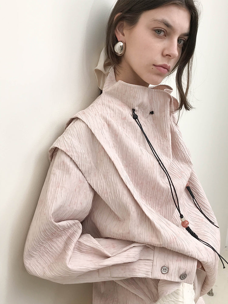 Wrinkle Design Long Sleeve Shirt NA8009