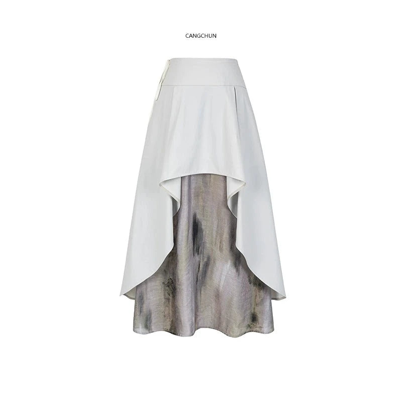 Contrast Color Patchwork Skirt NA4308