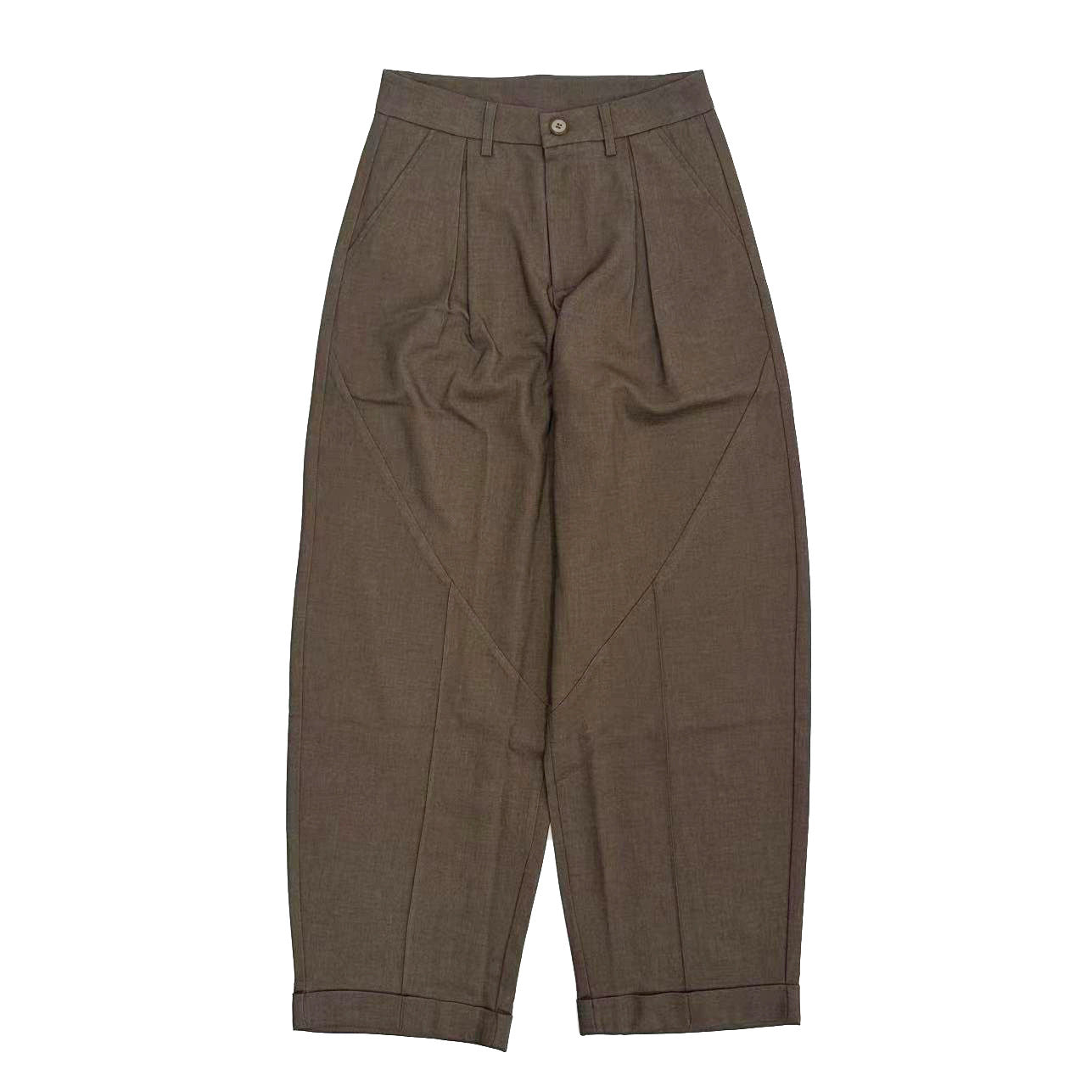 Shoulder-Pad Button Tailored Jacket & Wide Leg Trousers Setup NA9028