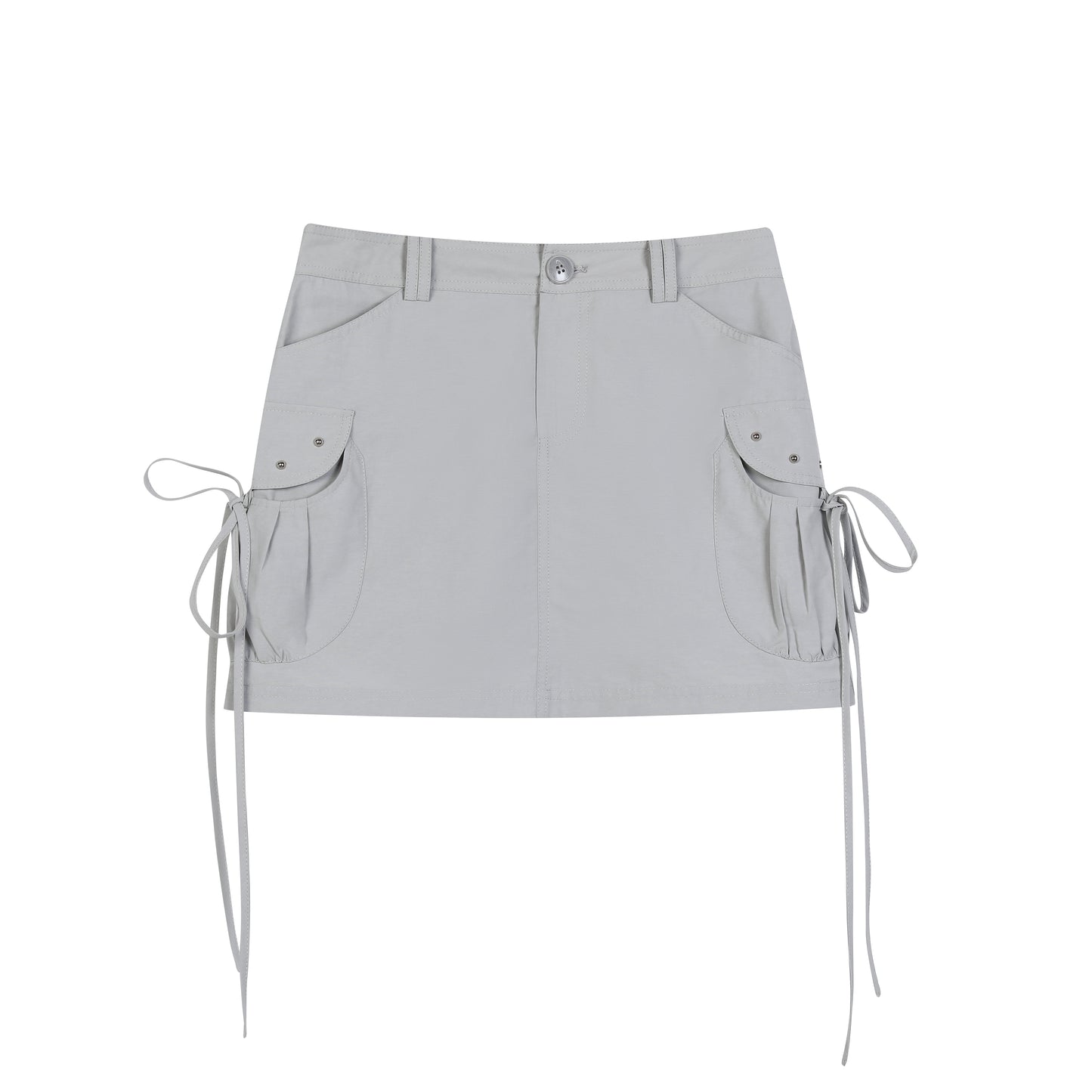 Studs Bow Patchwork Skirt & Bicolor Flare Pants NA8197