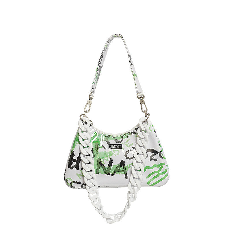Graphic Design Chain Shoulder Bag NA8454