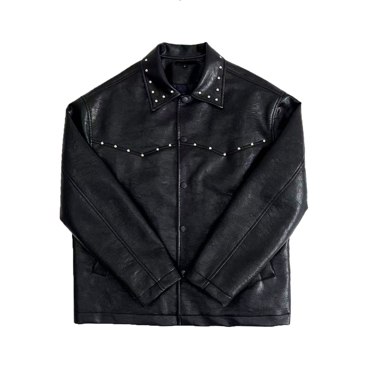Studs Panel PU Leather Jacket NA9092