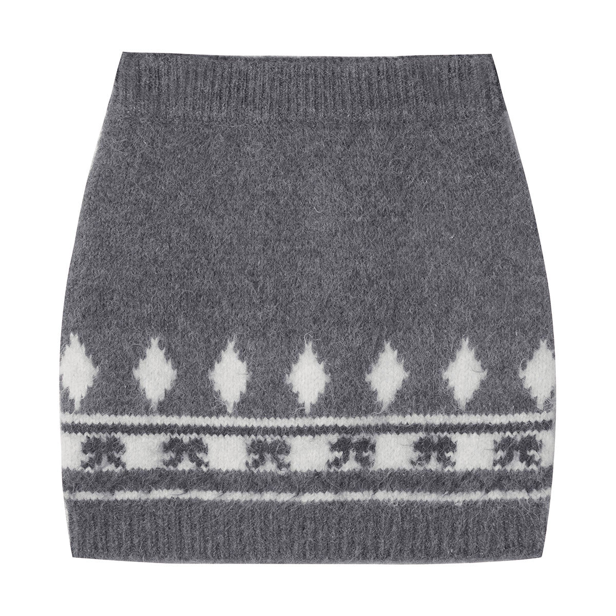 Jacquard Knit Sweater & Short Skirt Setup NA6946