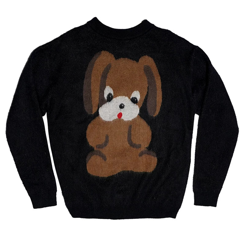 Dog Graphic Design Oversize Knit Sweater NA8262