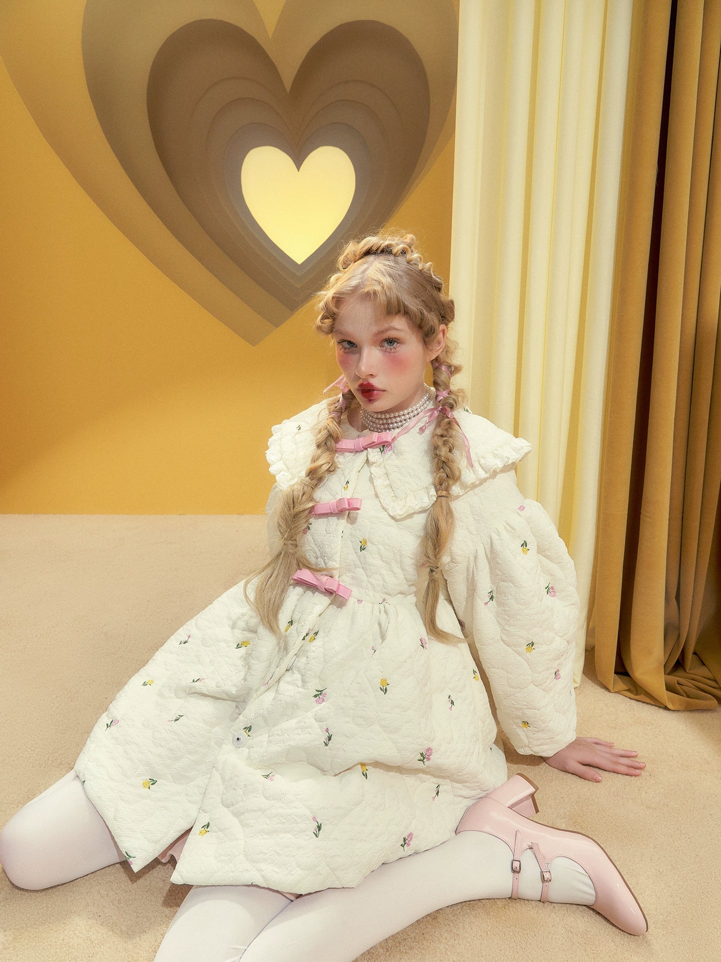 Floral Embroidery Oversize Padded Jacket NA7318