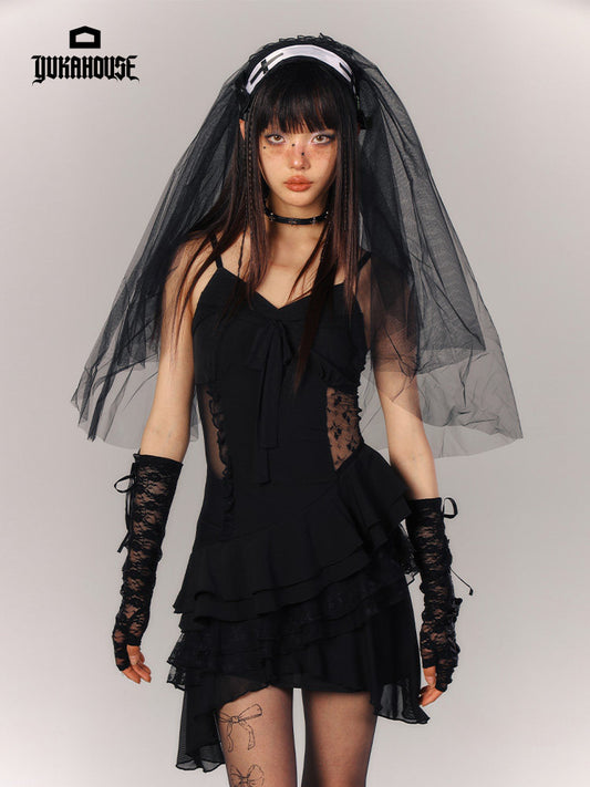 Lace Asymmetrical Layered Fitted Dress NA9218