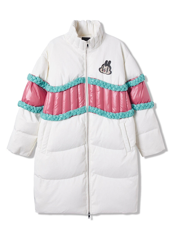 3D Weaving Design White Duck Down Coat NA6746