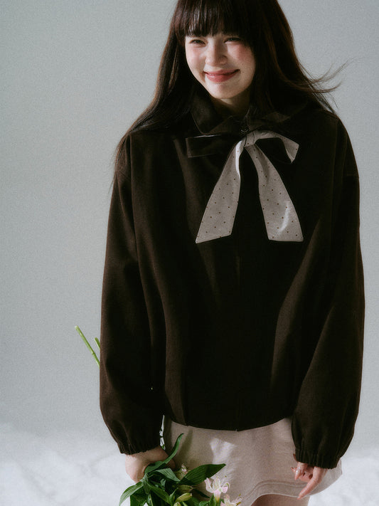 Bow Tie Collar Oversize Jacket NA8858