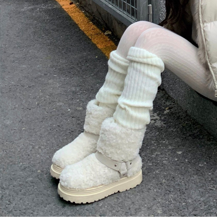 Super Soft Non-Slip Platform Fleece Lining Boots NA8714