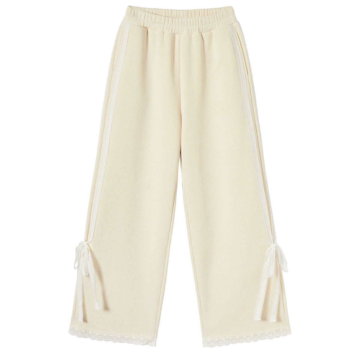 Lace-Up Fleece Linning Straight Pants NA6875