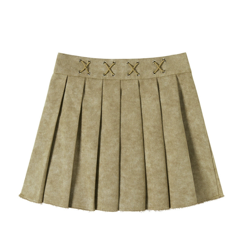 Pleats Short Skirt & Short Jacket Setup NA6848