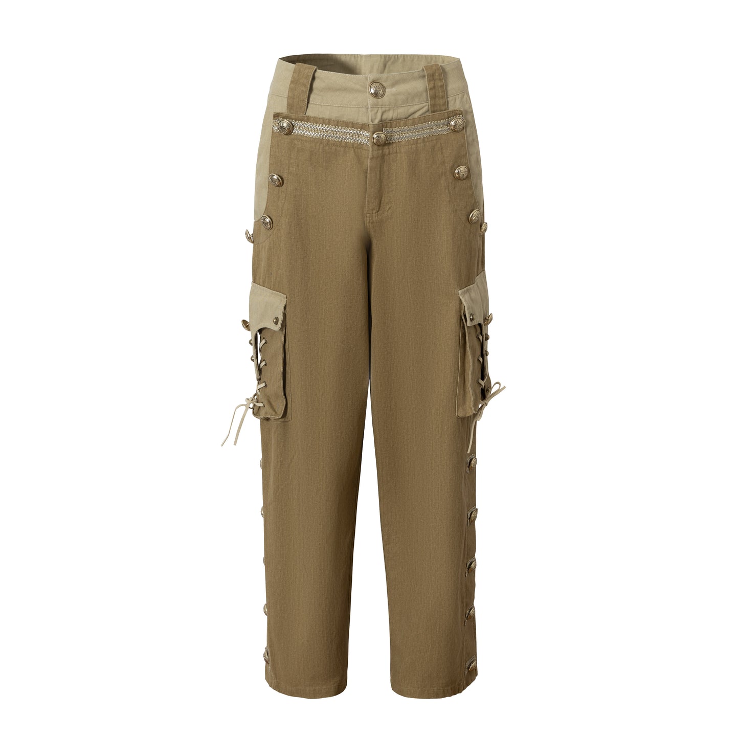 Panel Design Multi-Pocket Tapered Pants NA9010