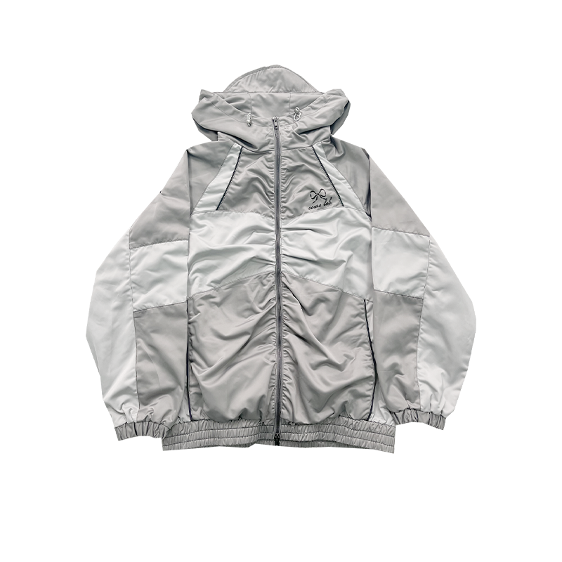 Bow Patchwork Oversize Techwear Zipper Jacket NA8239