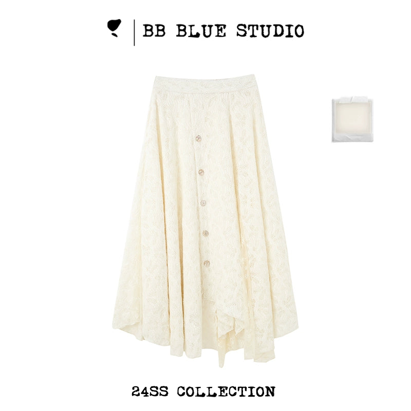 Butterfly Ruffle Knit Sweater & Knit Skirt Setup NA7462