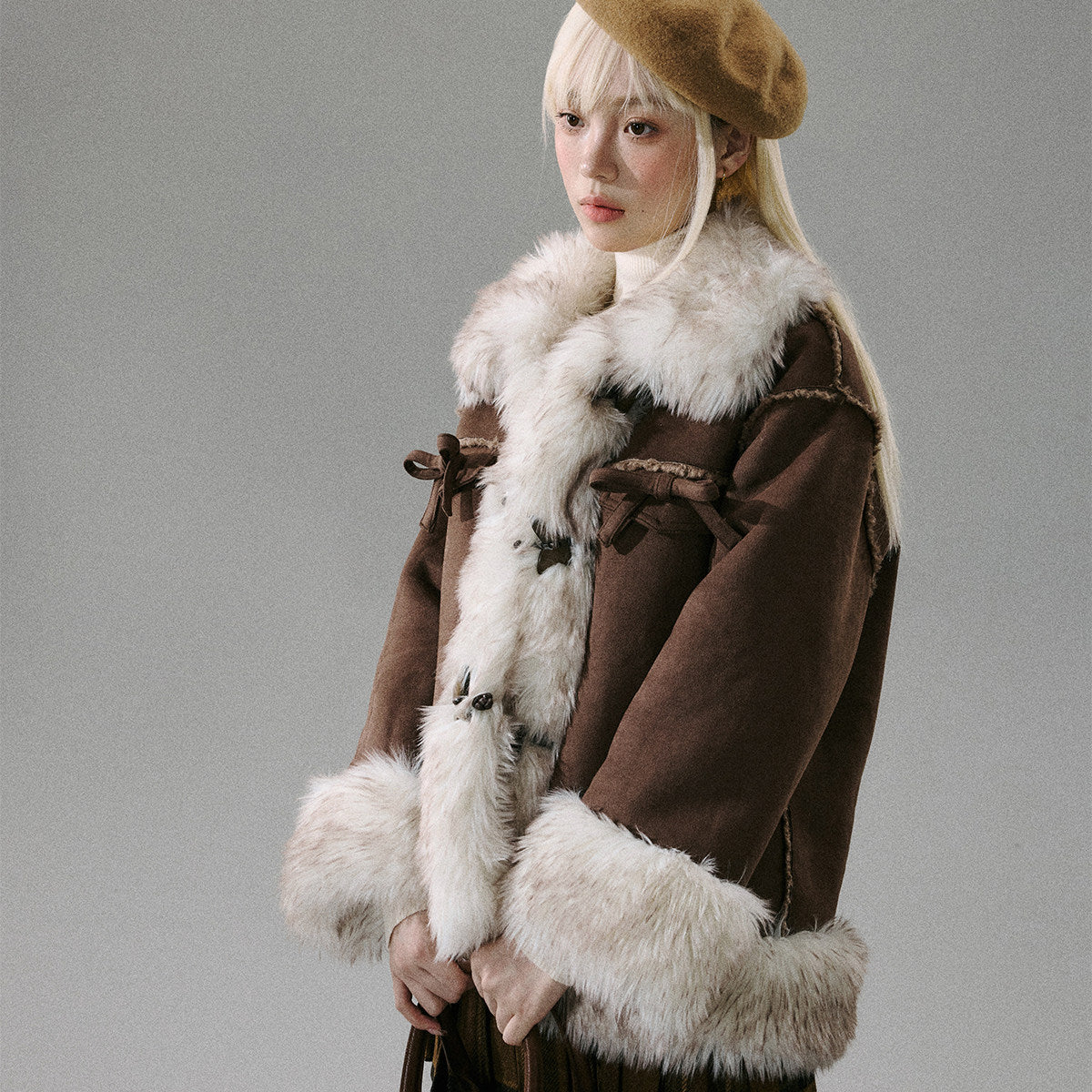 Bow Fur Thick Jacket NA8798