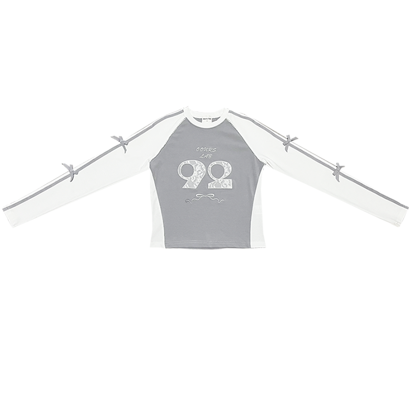Raglan Sleeve Lace Appliqué Long Sleeve T-Shirt NA8225