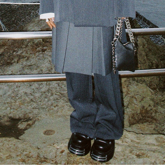 Draped Elegant Tailored Jacket & Trousers & Skirt Setup NA9132