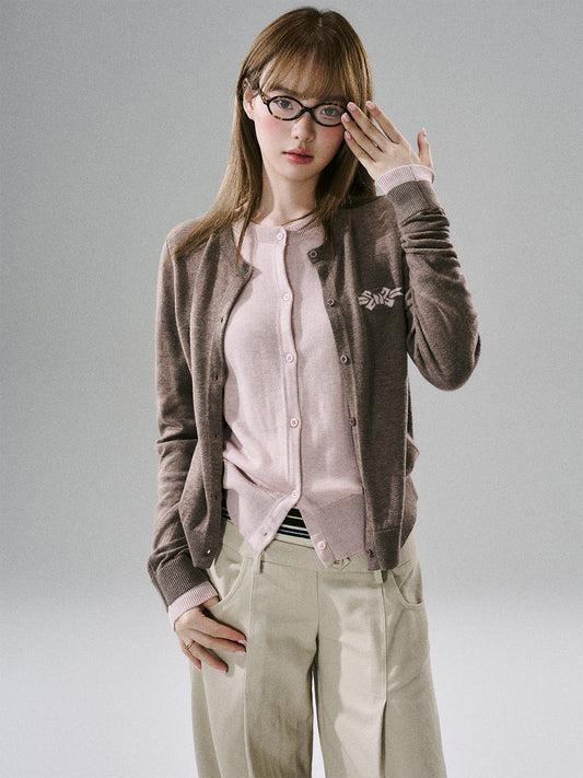 Logo Embroidery Knit Cardigan NA8836