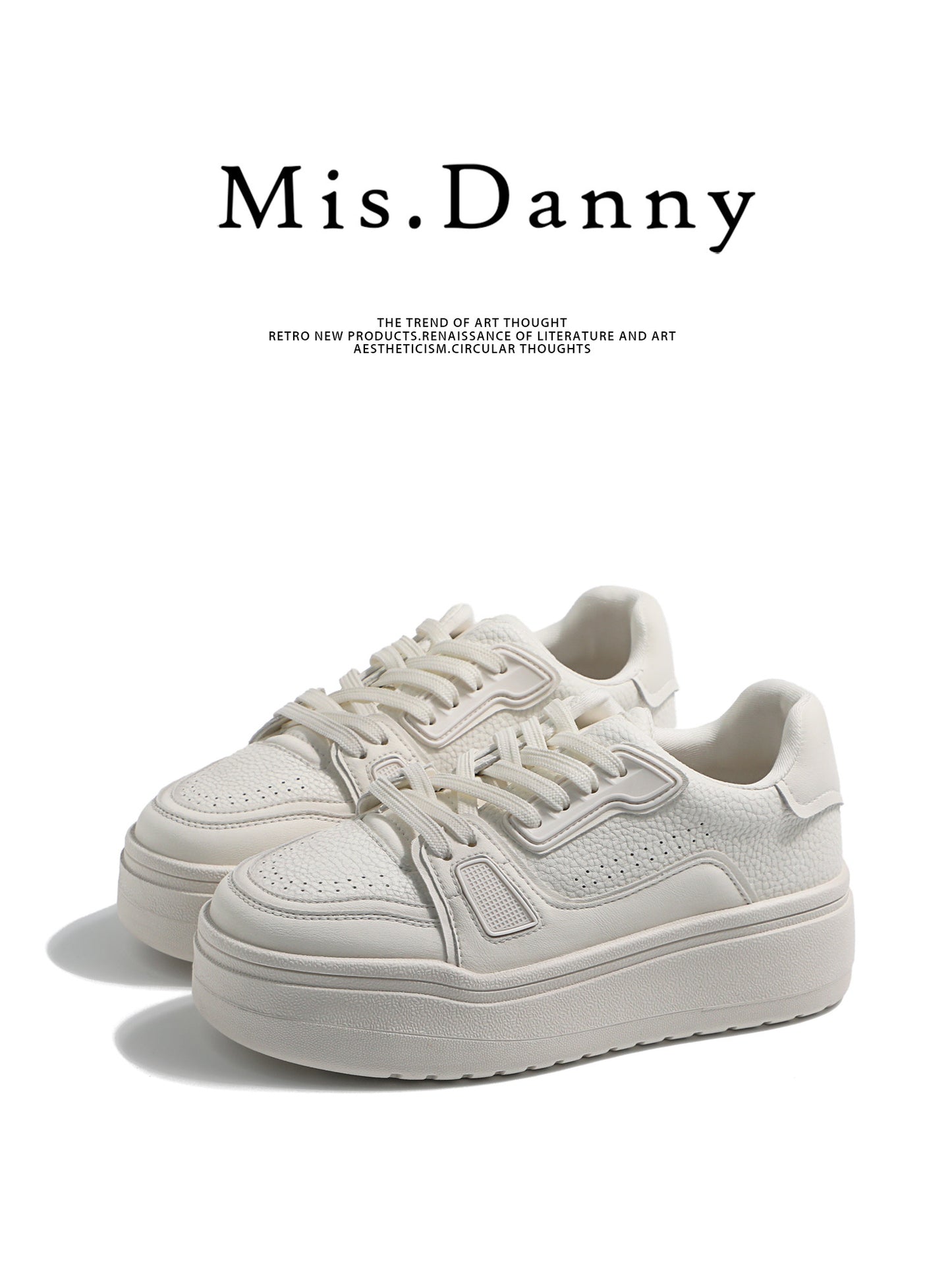 Height-Boosting Platform Lace-Up Sneakers NA8709