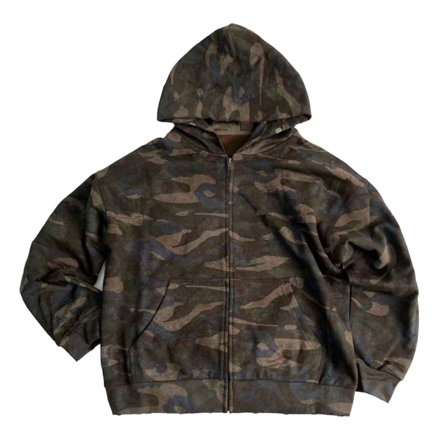 Camouflage Pattern Oversize Zipper Hoodie NA9161