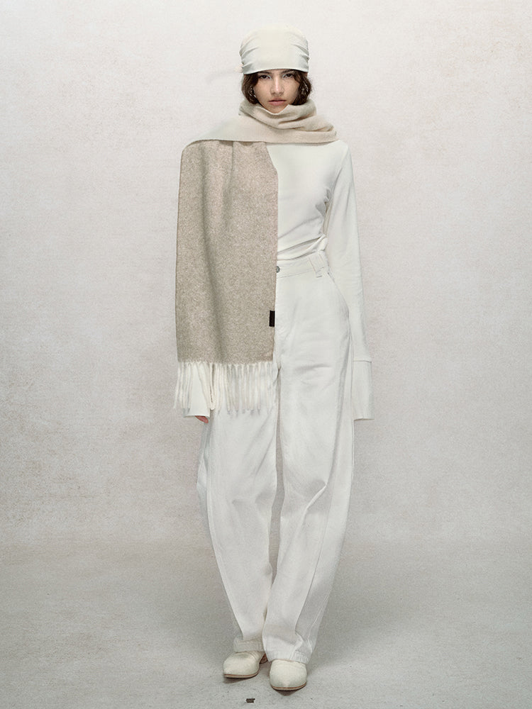 Fringed Gradient Wool Scarf NA7952