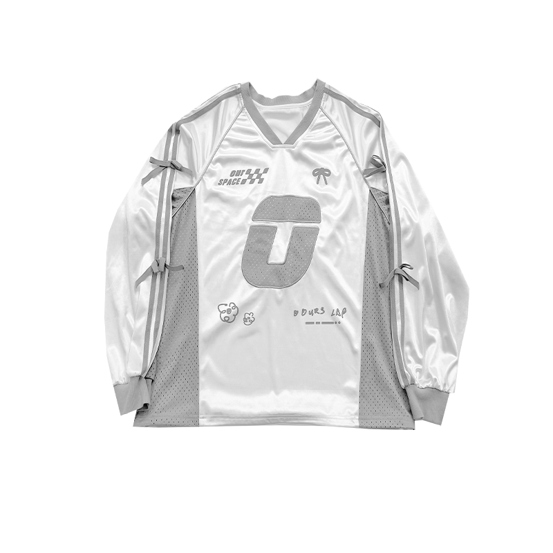 Sporty V-Neck Contrast Patchwork Oversize Sweatshirt NA8230