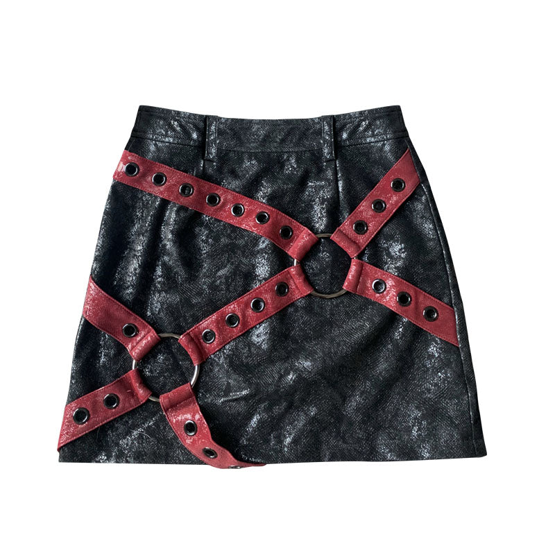 PU Leather Short Skirt NA7723