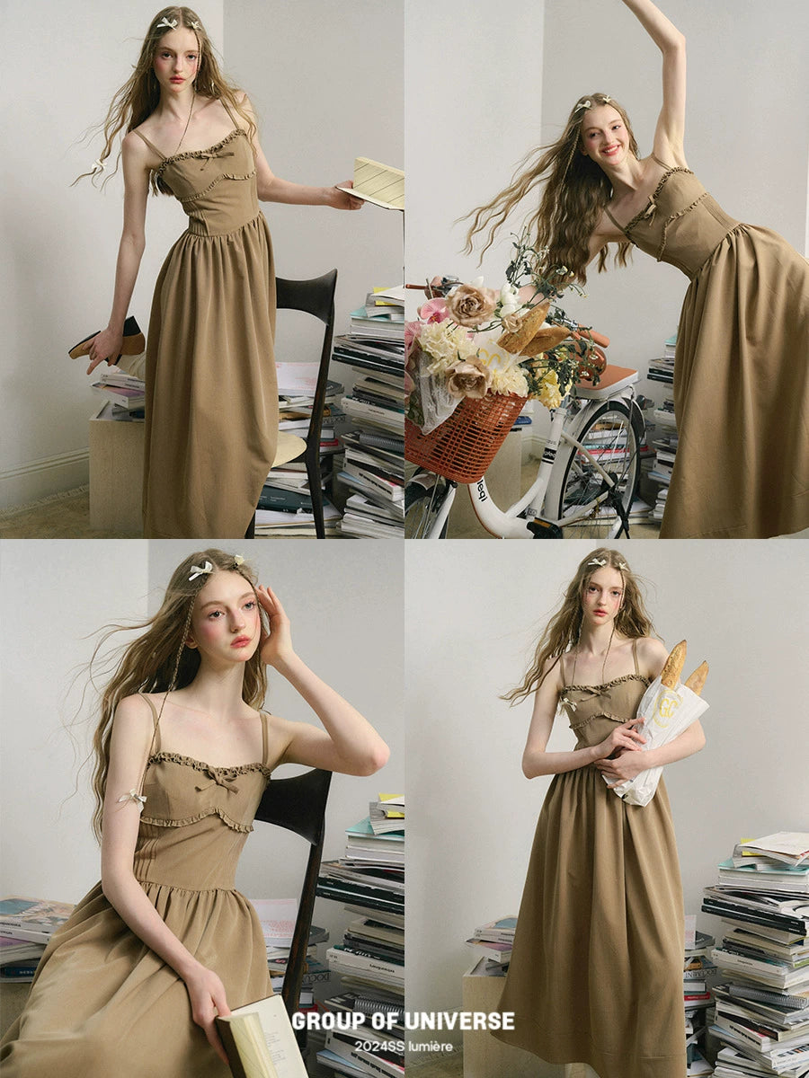 French Tuck-in Long Camisole Dress NA5930