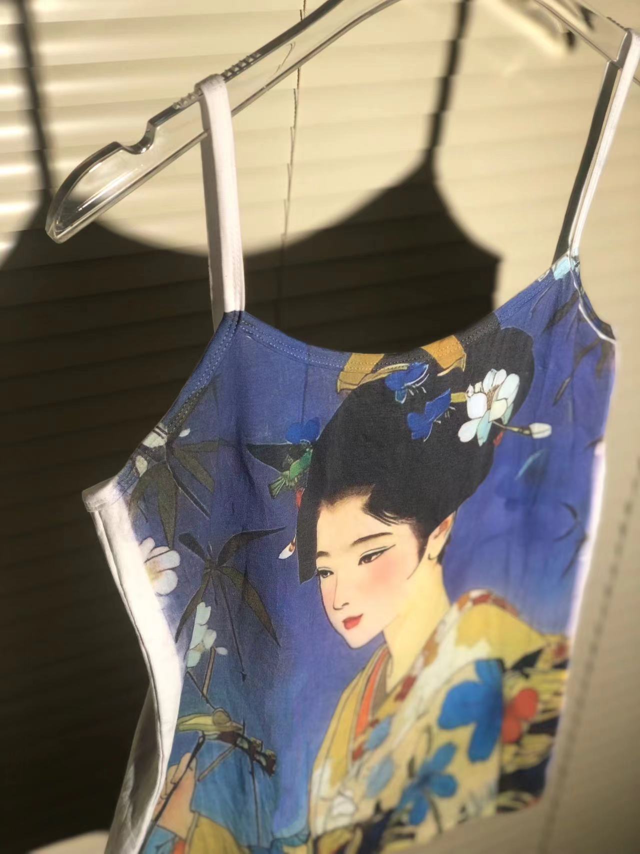 Ukiyo-e Print Tank Top NA7593