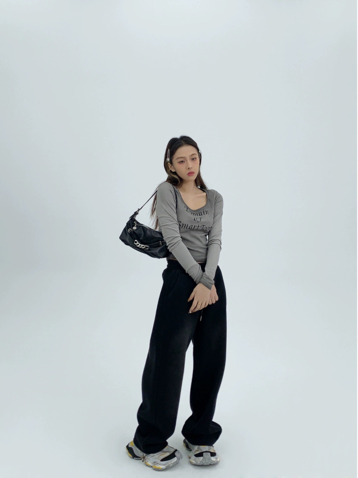 Washed Wide-Leg Straight Sweatpants NA2839