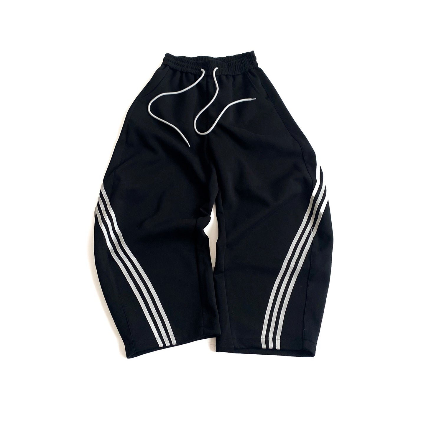 Stripe Contrast Drawstring Wide Leg Sweatpants NA9049