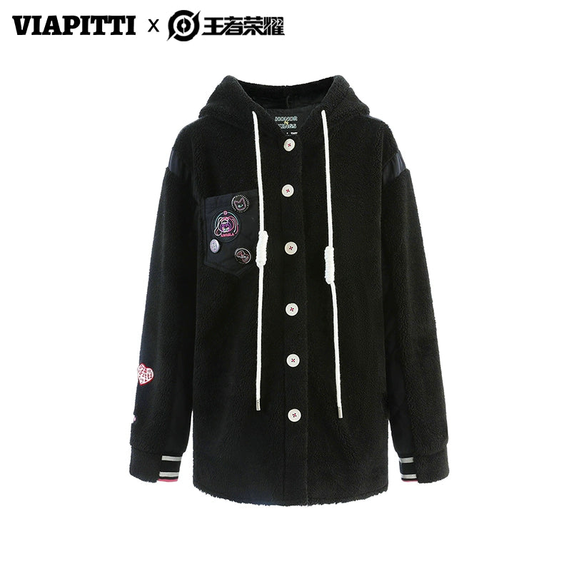 Patchwork Hooded Knit Cardigan NA4761