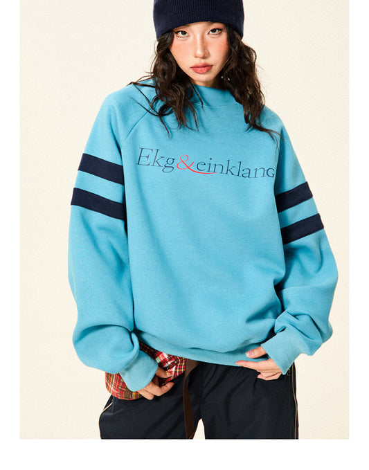 Contrast Graphic Oversize Knit Sweater NA9402