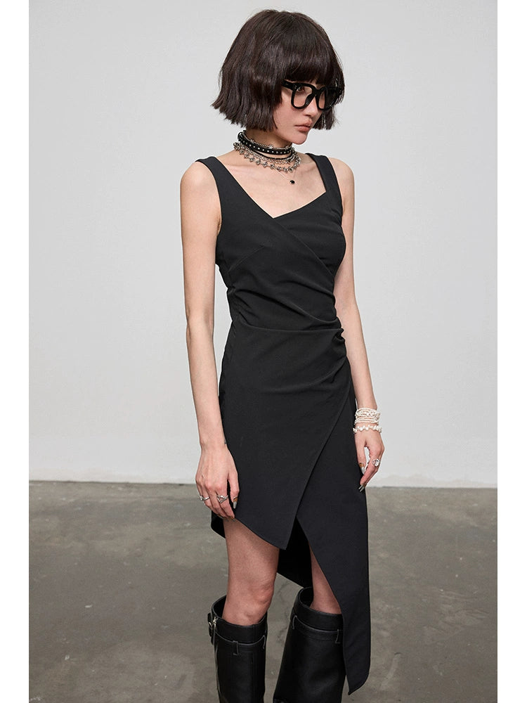 Tank Top Dress With Irregular Hem Length NA4217 WONAH Tank Top Dress With Irregular Hem Length NA4217 WONAH