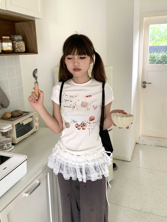 Graphic Rhinestone Short Sleeve T-Shirt NA9283
