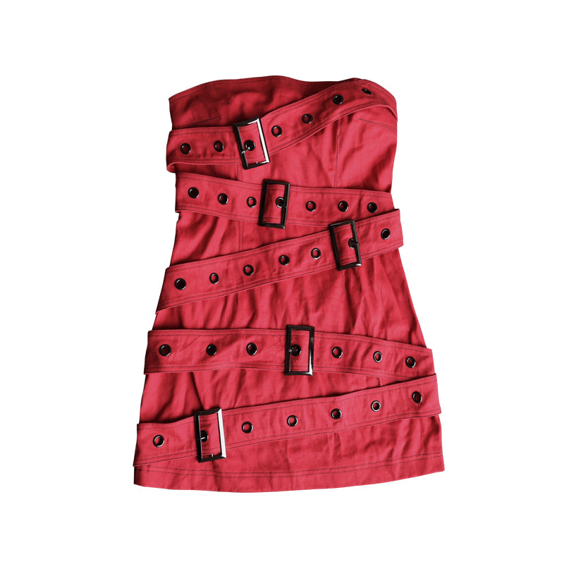 Denim Metal Hardware Sleeveless Dress NA7713