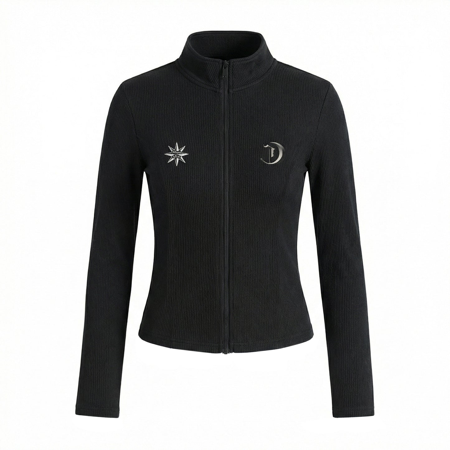 Standing-Collar Zipper Slim Fit Long Sleeve T-Shirt NA8943