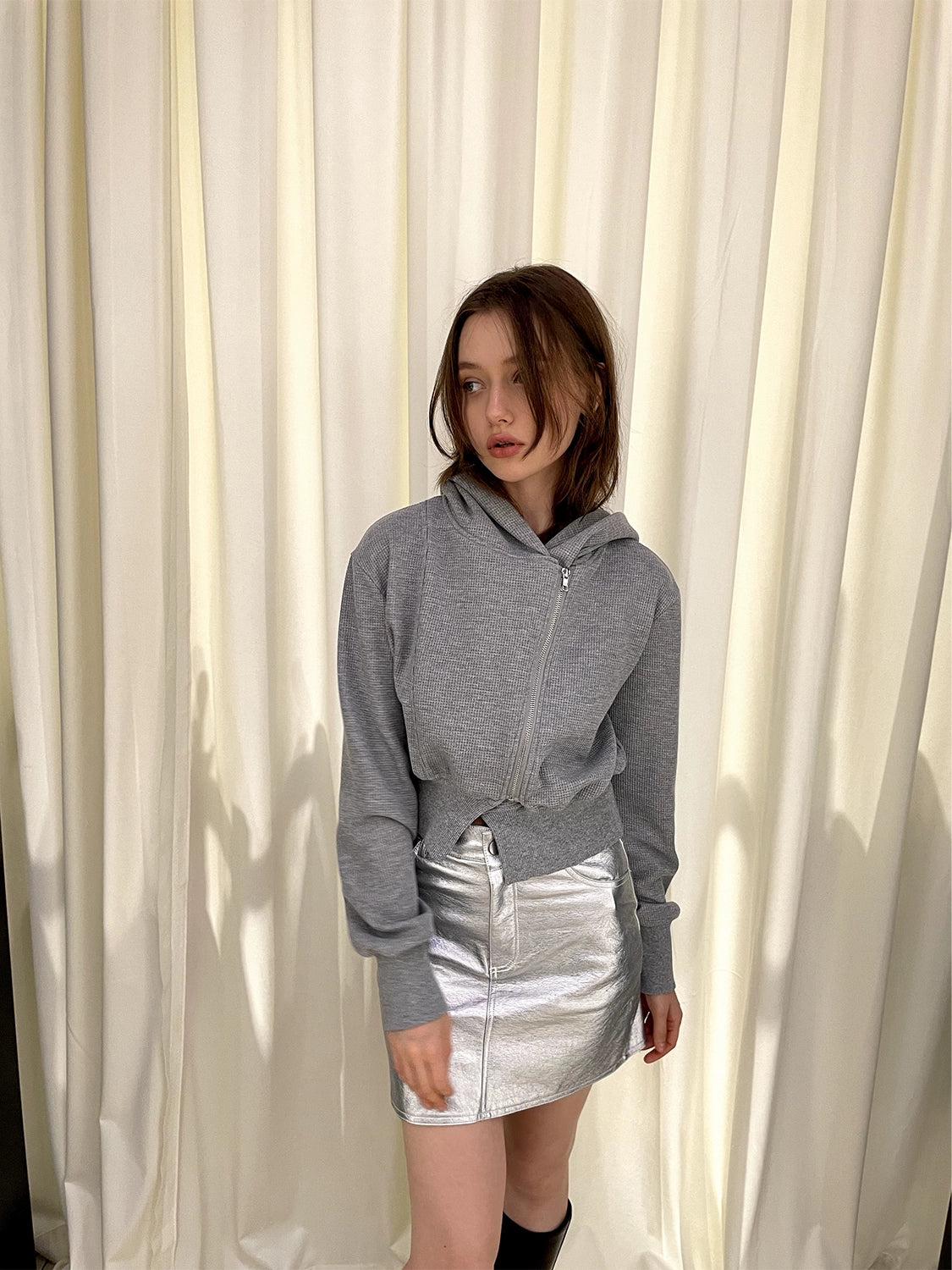 Diagonal Zipper Hoodie NA5952 WONAH